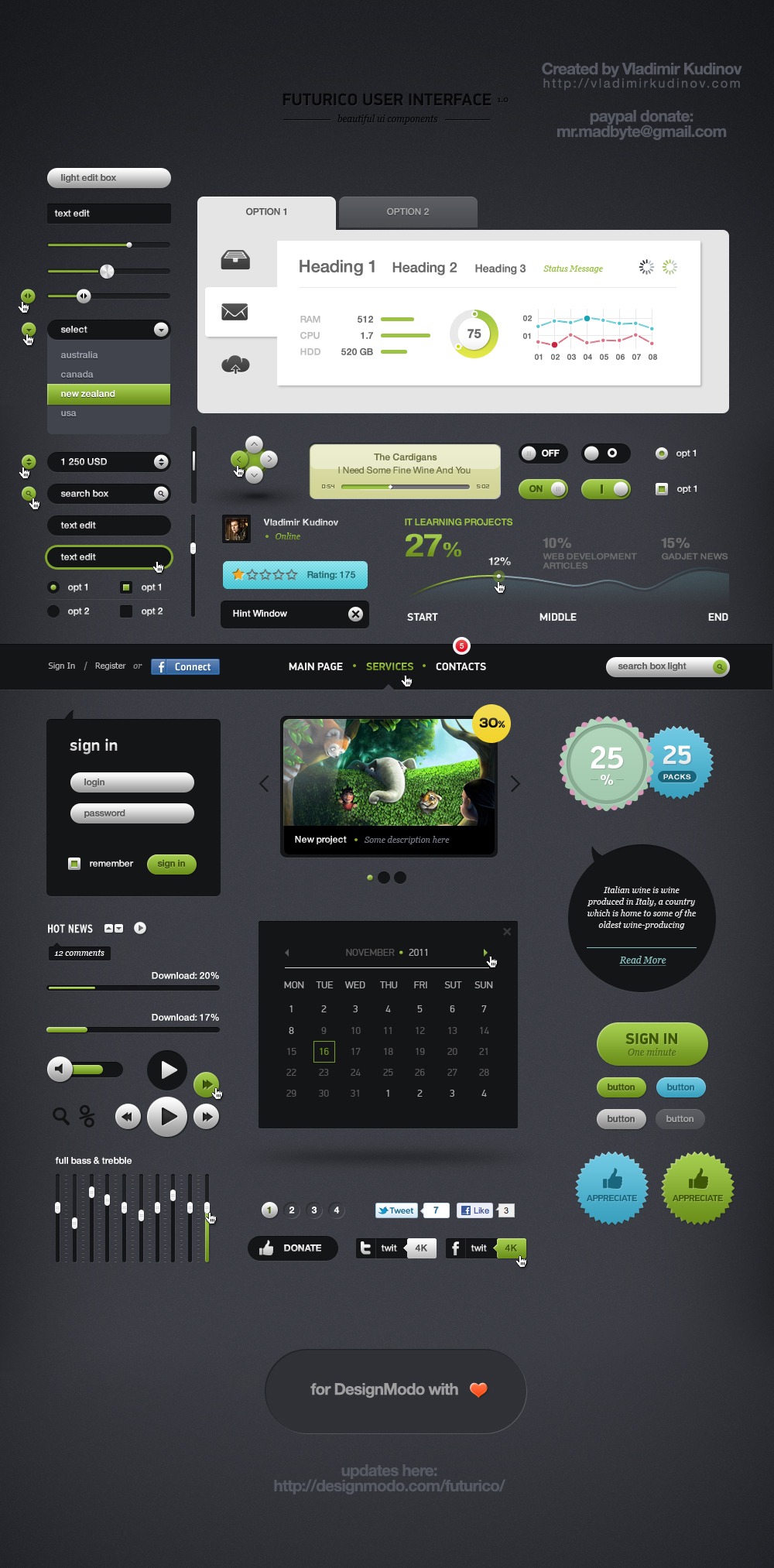 futurico   free user interface elements pack by prorock d4gxms7 40+ Free Web Elements