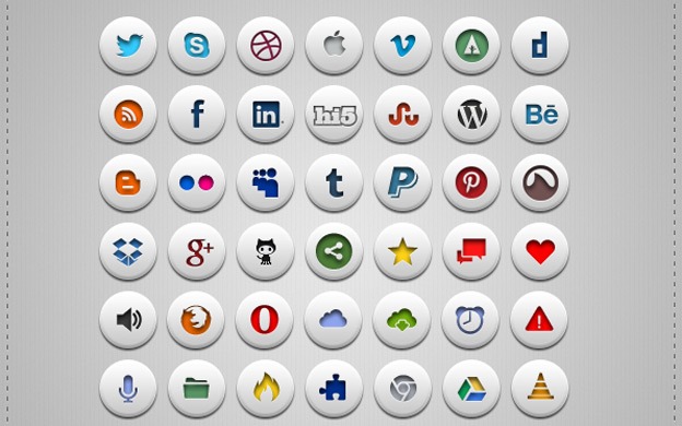 Social Media Icons 19 - 30+ Free Social Media Icon Sets