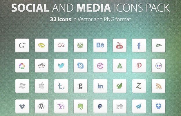 Social Media Icons 26 - 30+ Free Social Media Icon Sets
