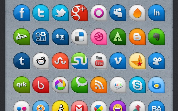 Social Media Icons 8 - 30+ Free Social Media Icon Sets