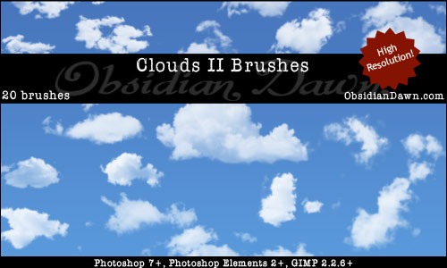 Clouds II Photoshop Brushes by redheadstock - 30+ Free Photoshop Cloud Brushes
