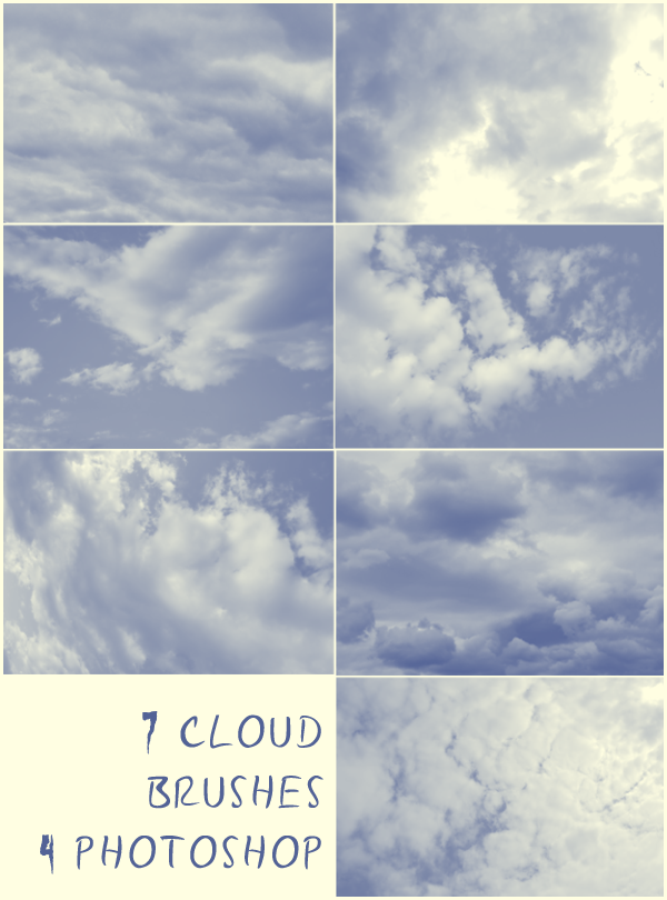 7 Cloud Brushes by lenawargo - 30+ Free Photoshop Cloud Brushes