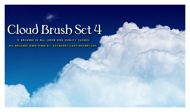 cloud brush set 4 by s3vendays d3b9u14 - 30+ Free Photoshop Cloud Brushes