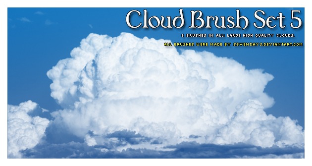 cloud brush set 5 by s3vendays d41vgsw - 30+ Free Photoshop Cloud Brushes