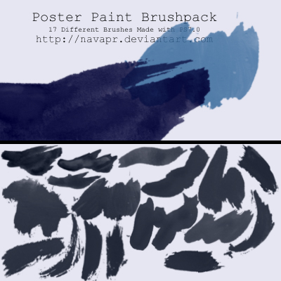 Poster Paint by Navapr - 30+ Sets of Free Photoshop Paint Brushes