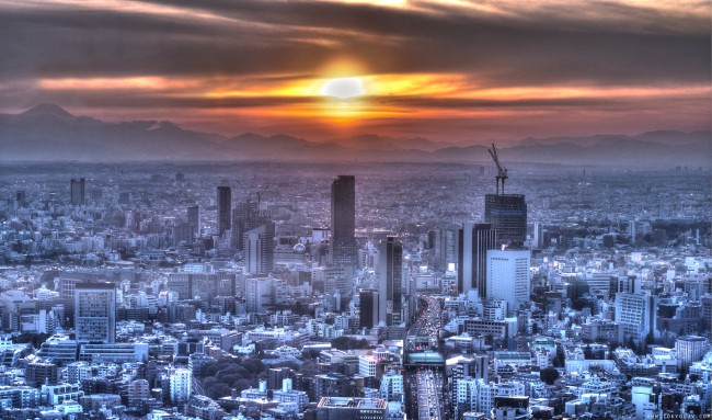 Sunset At Tokyo Wallpaper Image HD e1398271217468 - 20 Free HD Cities Wallpapers