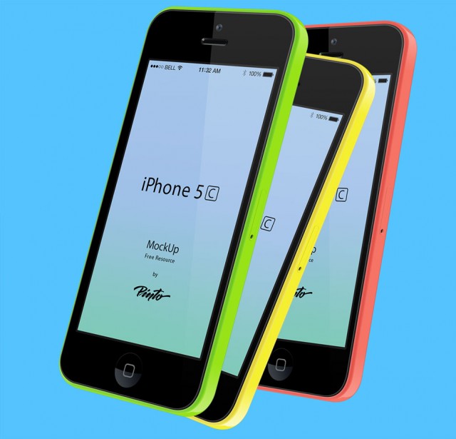 iPhone 5c free vector PSD e1398279647802 - Free Mobile Mockups To Use In Your Next Design