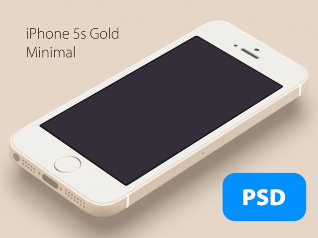 iPhone 5s Minimal Gold Free PSD e1398279862162 - Free Mobile Mockups To Use In Your Next Design
