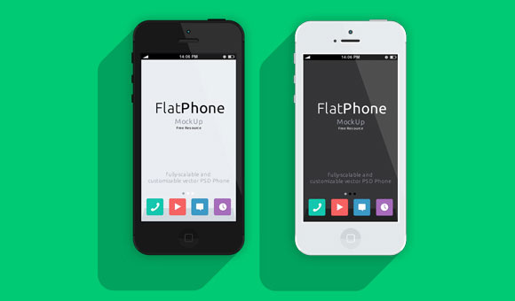 iphone mockup flat black white landscape perspective psd - Free Mobile Mockups To Use In Your Next Design