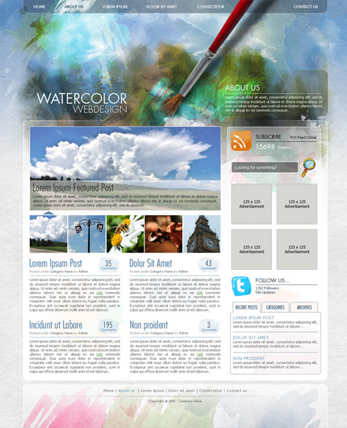 Create a Watercolor-Themed Website Design with Photoshop Create a Watercolor-Themed Website Design with Photoshop