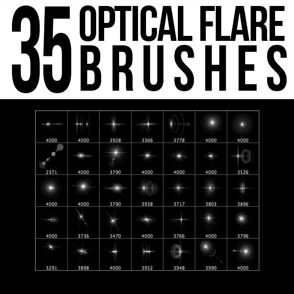 35 Optical Flare Brushes 590x590 - 30+ Free Flare and Light Photoshop Brushes Sets