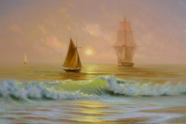 Ships Ocean Painting 485x728 e1399126570101 - 20 Beautiful Nature Painting Wallpapers