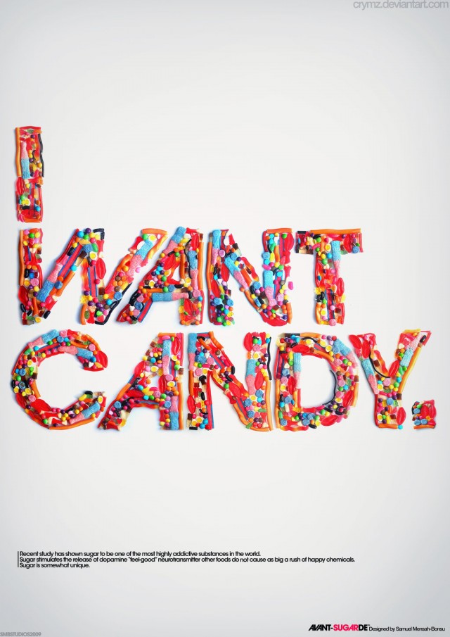 experimental typography candy by crymz d2clitj e1400089003254 - Delicious Food Typography Designs For Inspiration