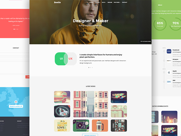 Beetle Resume psd - Stunning Free PSD Website Templates