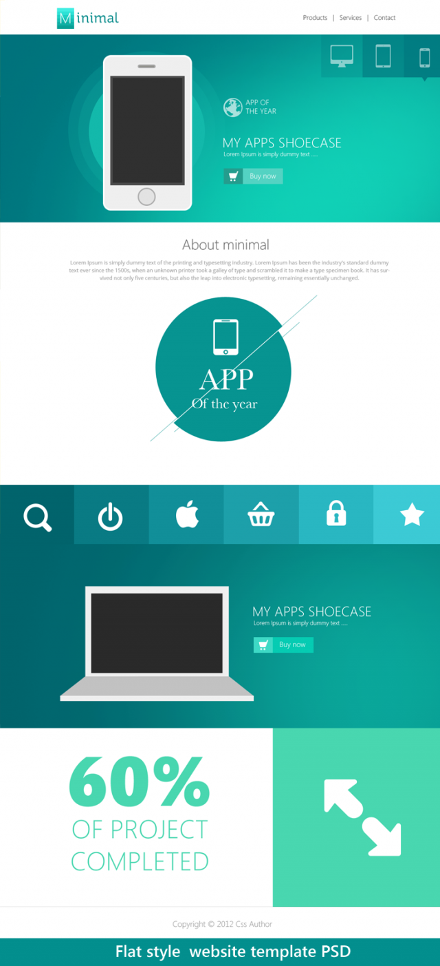 Flat Style Website Template PSD for Free Download cssauthor.com 1 e1401812943265 - Stunning Free PSD Website Templates