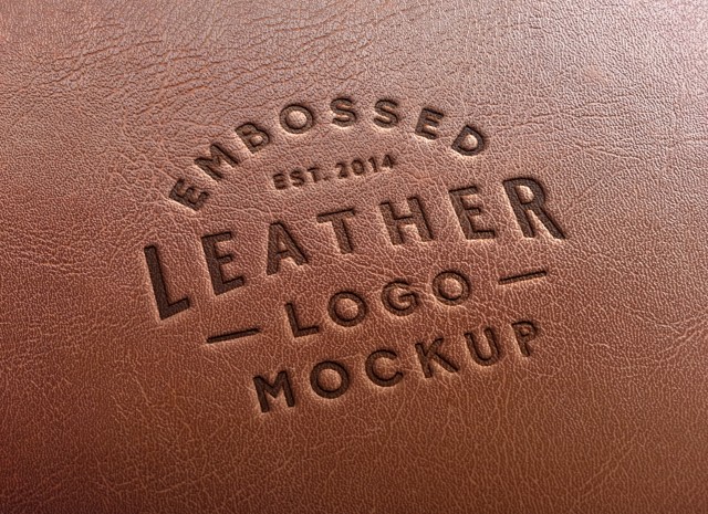 Leather Stamping Logo MockUp 2 full e1401819600364 - 40+ Free PSD Logo Mockups