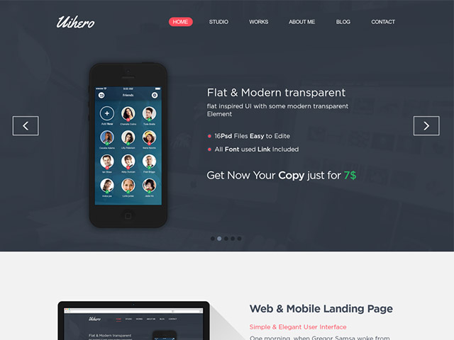 uihero psd template - Stunning Free PSD Website Templates