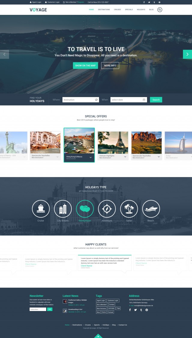 voyage template e1401744915135 - Stunning Free PSD Website Templates