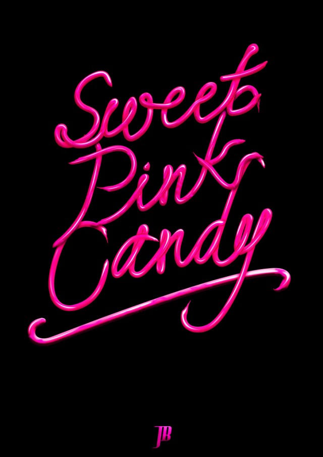 Sweet Pink Candy Typography 