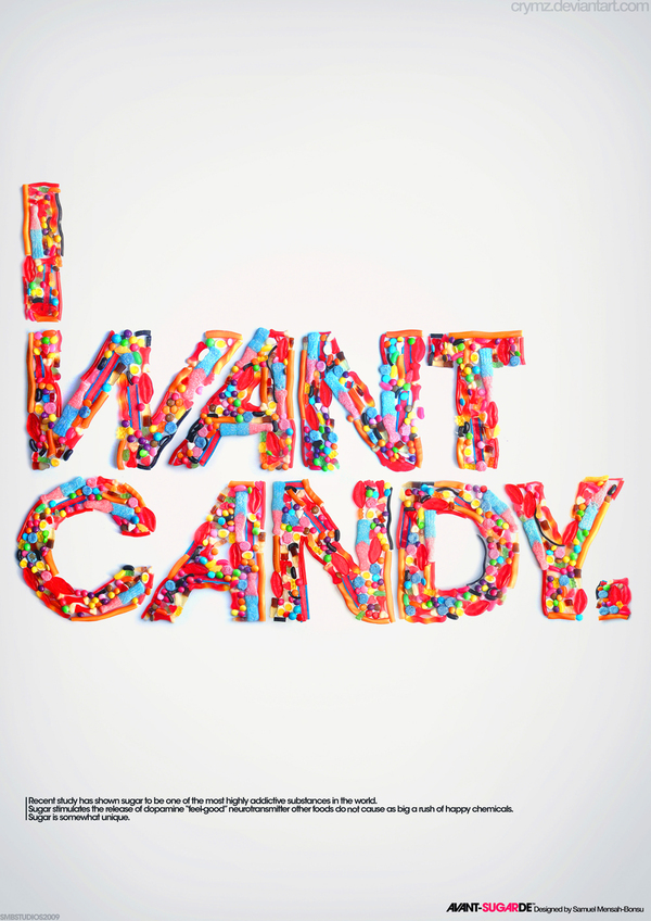 I Want Candy Typography