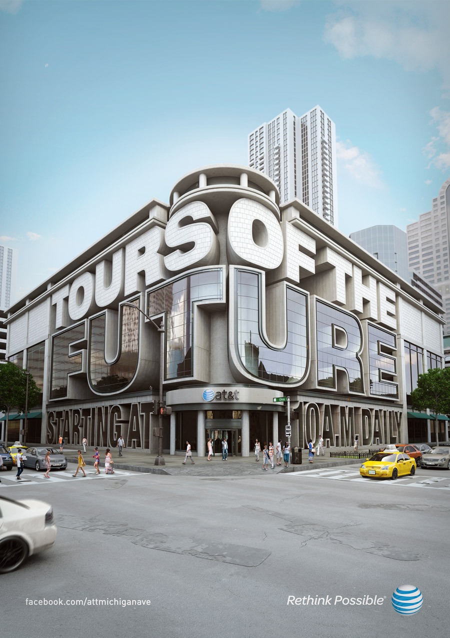  Tours of the future - 3d typography by Chris Labroo