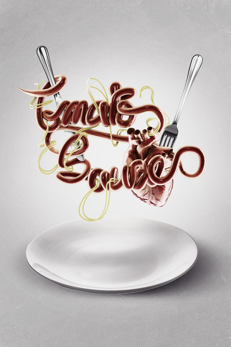 Tomato sauce - 3d typography by Francois Leroy