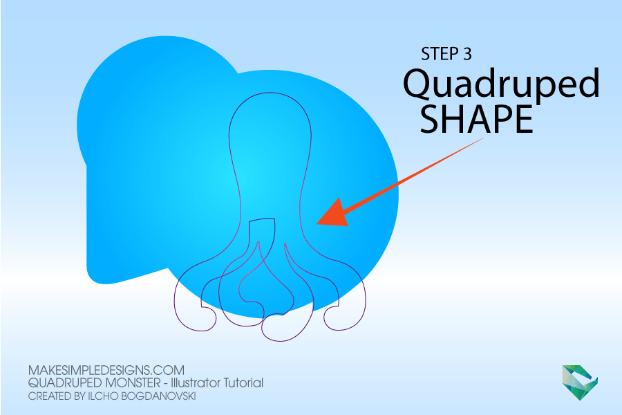 body shape quadruped monster  illustrator tutorial step 31 - Quadruped Monster Illustrator Tutorial