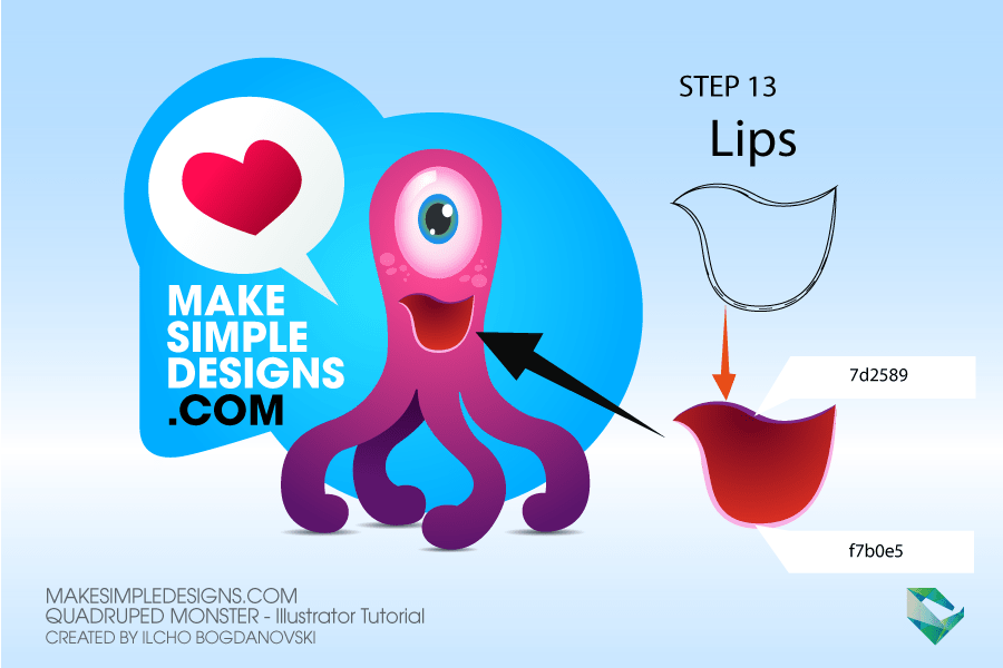 lips quadruped monster illustrator tutorial step 13 - Quadruped Monster Illustrator Tutorial