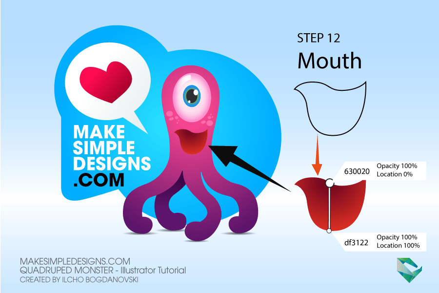 mouth quadruped monster illustrator tutorial step 12 - Quadruped Monster Illustrator Tutorial