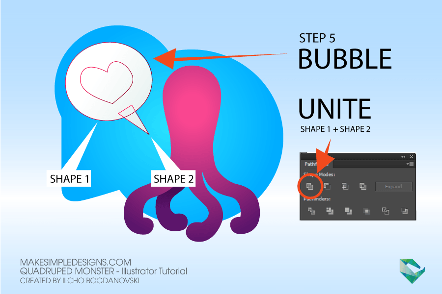 speech bubble quadruped monster  illustrator tutorial step 5 - Quadruped Monster Illustrator Tutorial