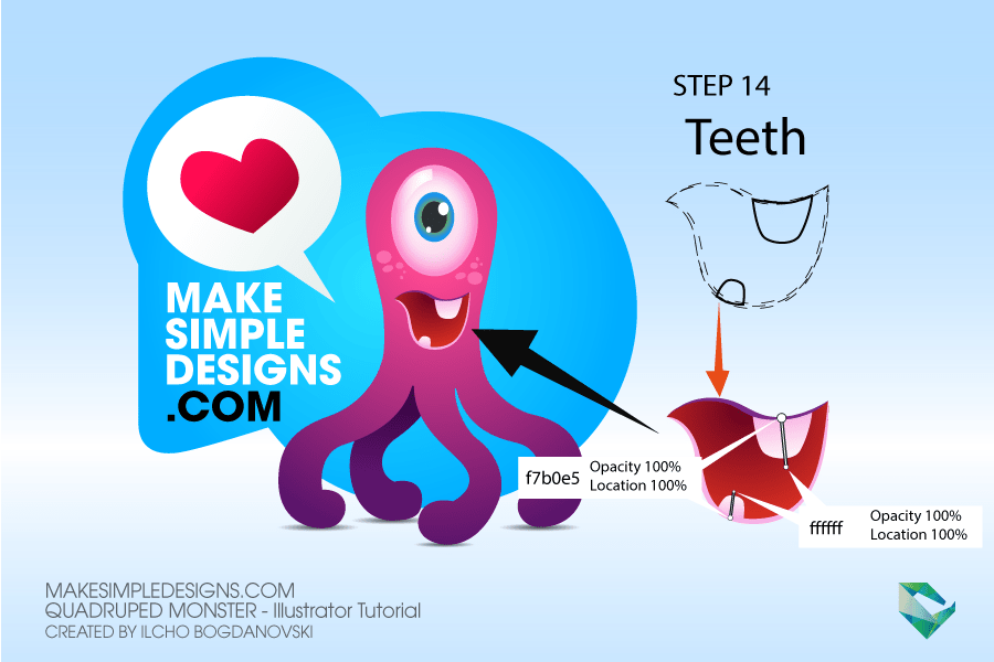 teeth quadruped monster illustrator tutorial step 14 - Quadruped Monster Illustrator Tutorial