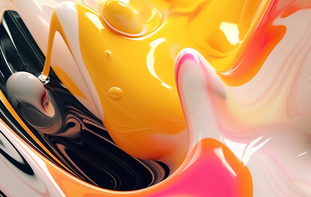 Exploring the Fusion of Liquid Shapes and Retro-Futuristic Vibes in Digital Art