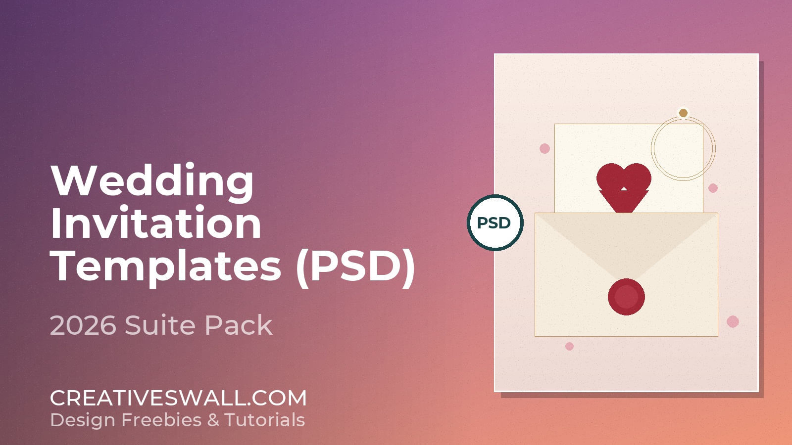 Free Wedding Invitation Templates PSD (2026 Suite Pack)