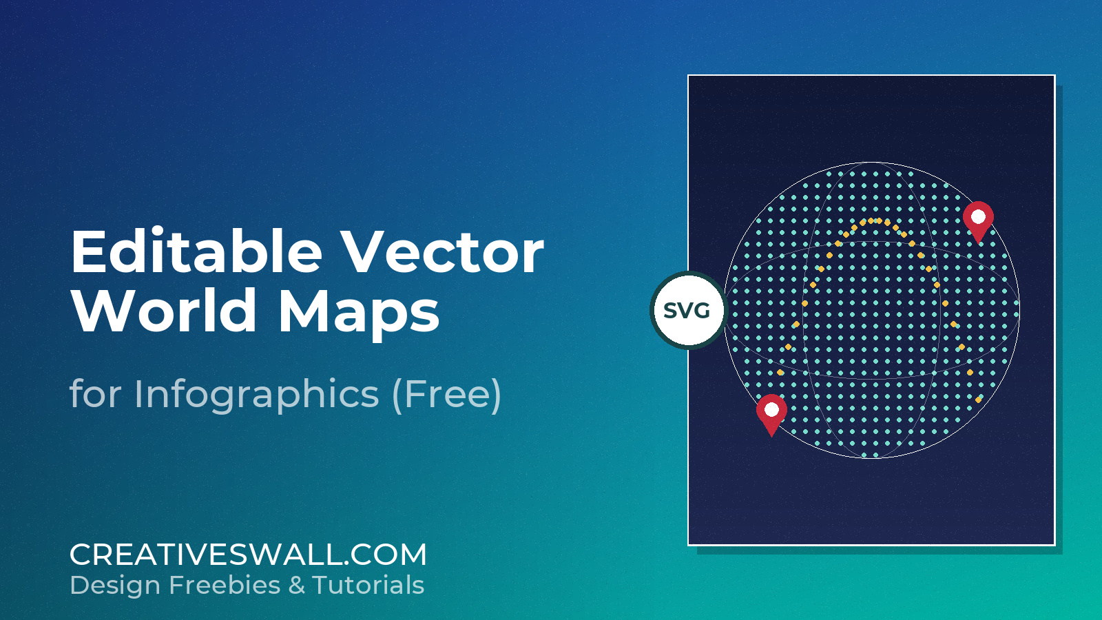 Editable vector world maps for infographics cover